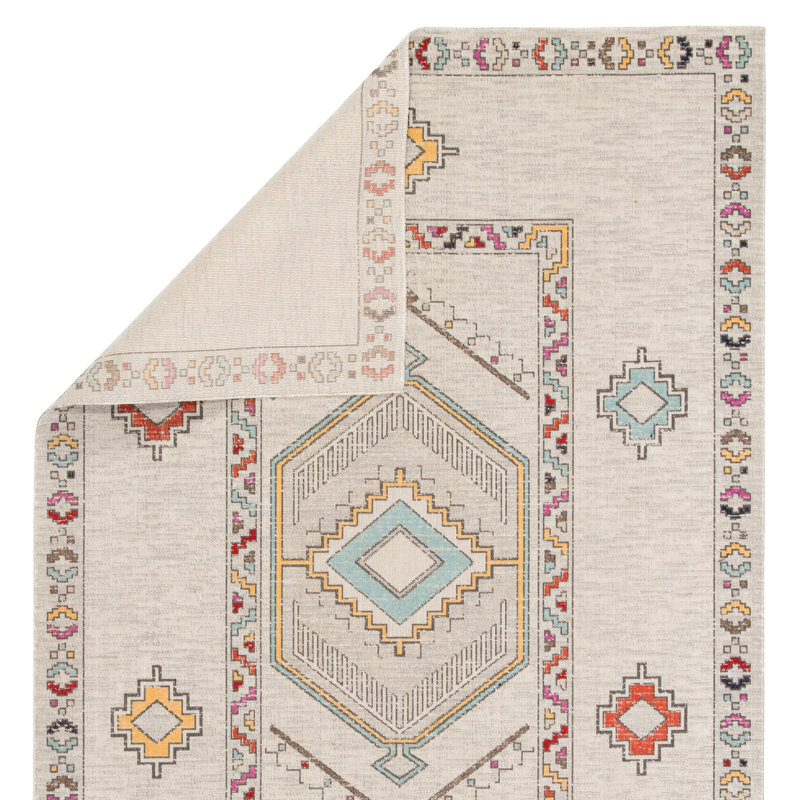 Tapis gris clair en polypropylène noué à la main One-of-a-Kind Harwell, Rectangle 8 pi 10 po x 12 pi