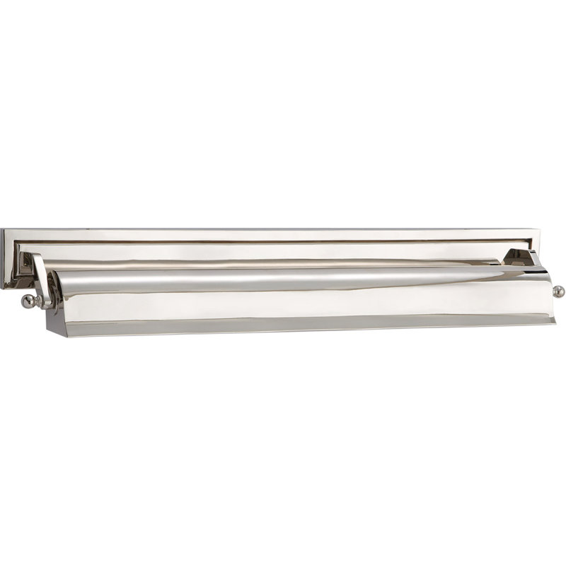Thomas O'Brien Library Picture Light, Polished Nickel, 4" H x 23.5" W x 5" D