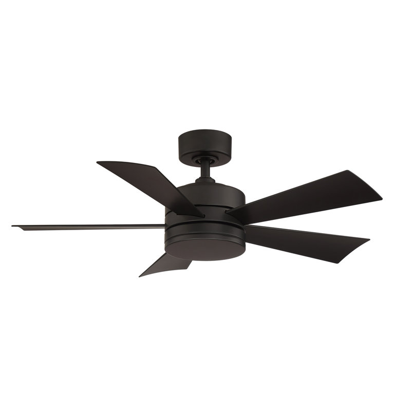 Wynd 5-Blade Outdoor/Indoor Smart Standard Ceiling Fan with LED Light Kit and Remote Included, 42", Matte Black