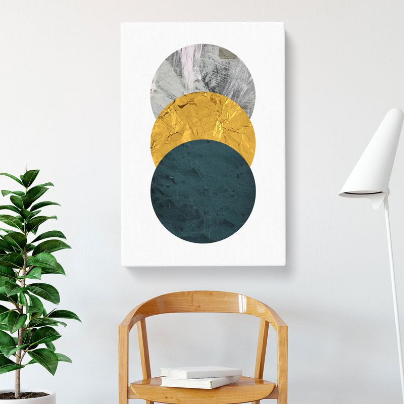 Textured Shapes No.1 - Wrapped Canvas, 50cm H x 35cm W x 3cm D