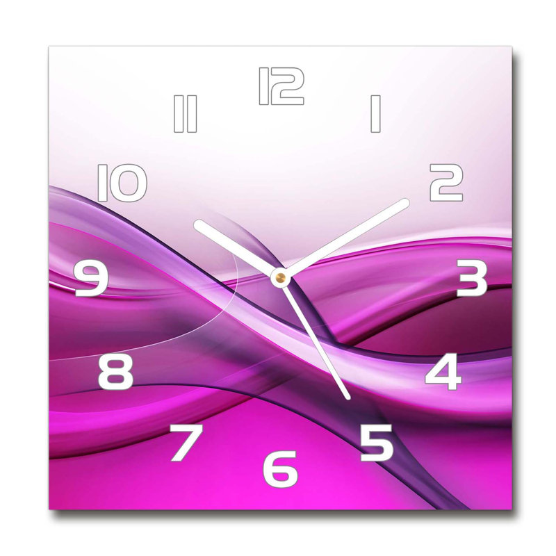 Hartlep Glass Wall Clock, White/Purple