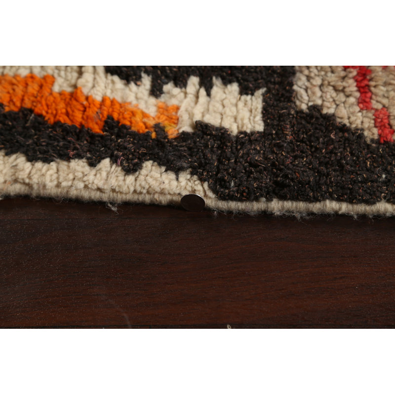 Tapis multicolore noué à la main de conception unique 4 pi 11 po x 8 pi 6 po
