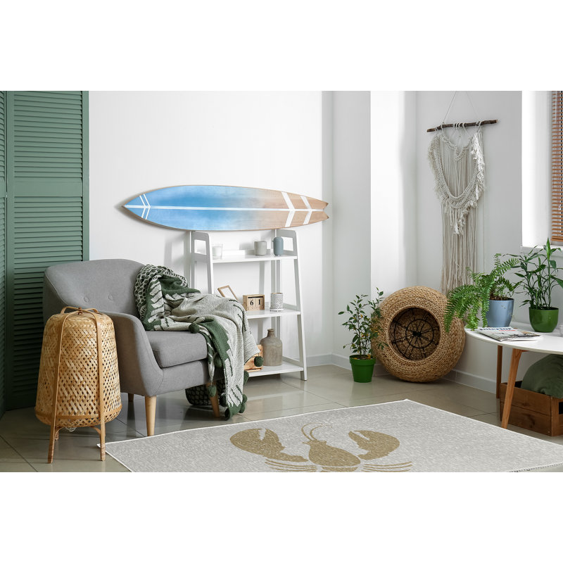 Tapis brun clair / blanc Nautical Nights, Rectangle 4 pi x 6 pi