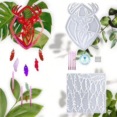 Deer Resin Wind Chimes Mold, Silicone, 15.8x15.7cm