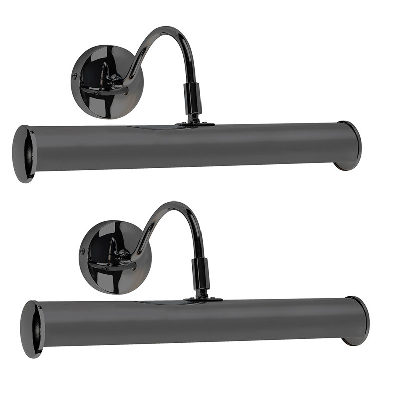 Gemini 4 -Light Hardwired Wall Mount Picture Light, Black, No