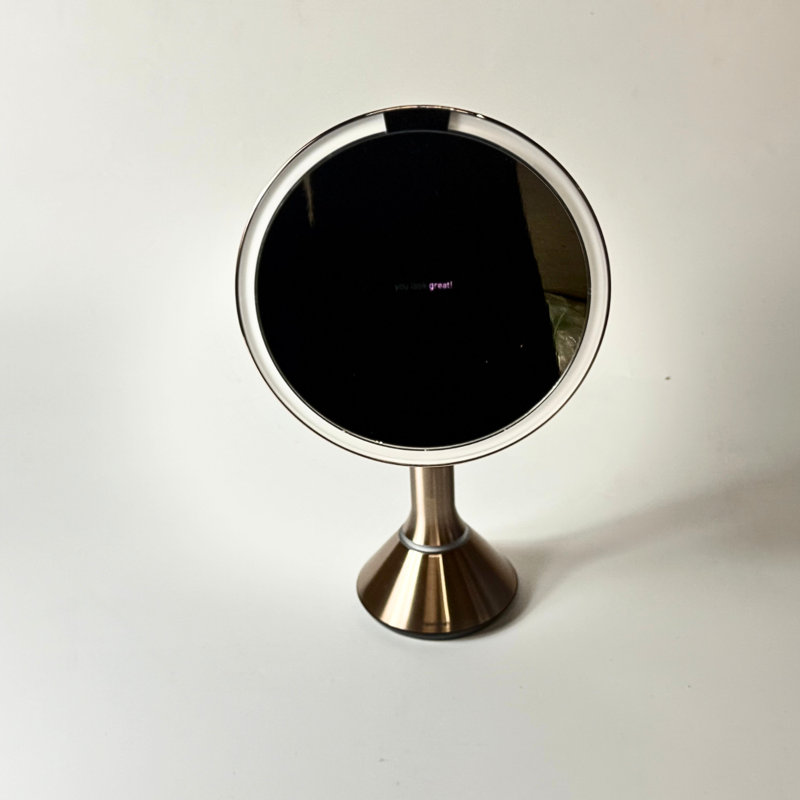 Simplehuman 5X Rechargable Lighted Sensor Makeup Mirror, Gold, Stainless Steel, Rose Gold