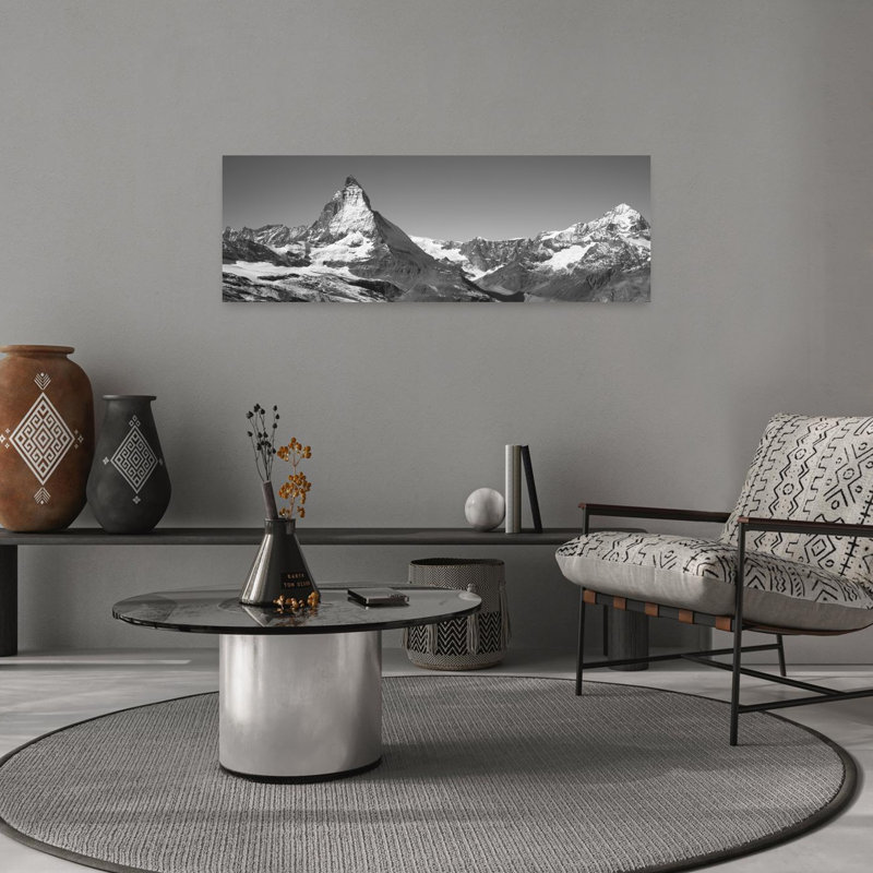 Matterhorn, Suisse, paysage abstrait contemporain, art mural montagne, H 12 po x l 36 po