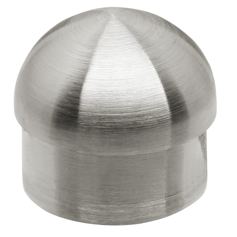 Half Ball End Cap - 1-1/2" OD, Satin Stainless Steel