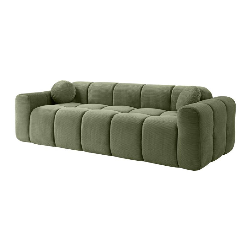 3-Seater Sofa with 2 Pillows (Green)