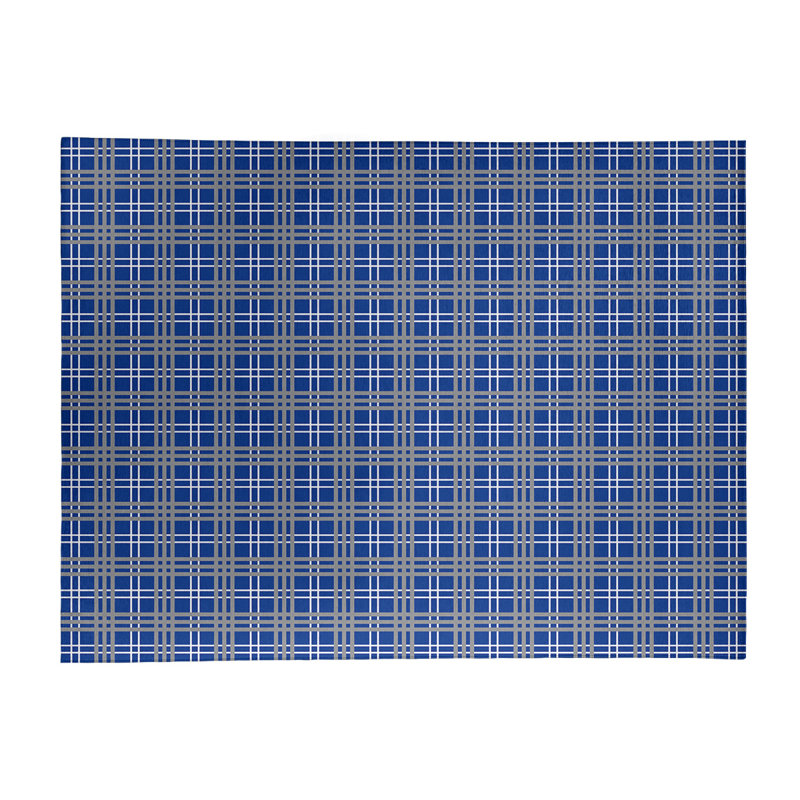 Tapis à carreaux bleu, Rectangle 8 pi x 10 pi