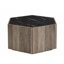 Table basse hexagonale rustique en bois rétro avec 2 tiroirs cachés-253110544