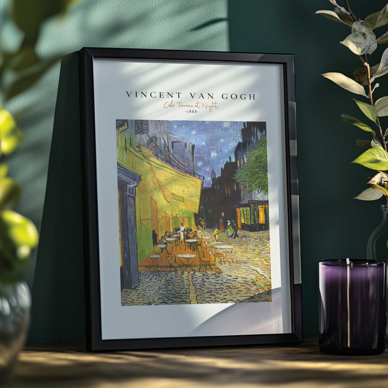 «Van Terrace» par Van Gogh's Cafe, Reproduction encadrée sans passe-partout, Érable brut, H 15 po x l 12 po