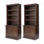 Bibliothèque Connie de style transitionnel, 198 cm (78 po) de hauteur, en bois massif, avec étagères ouvertes réglables et armoire de rangement.-590046346