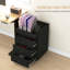 Armoire de rangement de bureau en noyer foncé avec 3 tiroirs et plateau amovible. Roulettes sous le bureau pour un bureau à tiroirs optimisé et transformateur. Organisation du plateau. Mobilité moderne et progressive