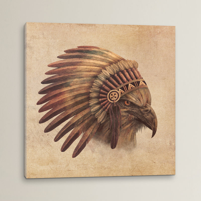 « eagle chief #2 », impression sur toile tendue, H 26 po x l 26 po x P 1,5 po