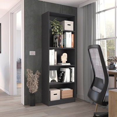 Bibliothèque Home 4 tablettes avec rangement à plusieurs niveaux