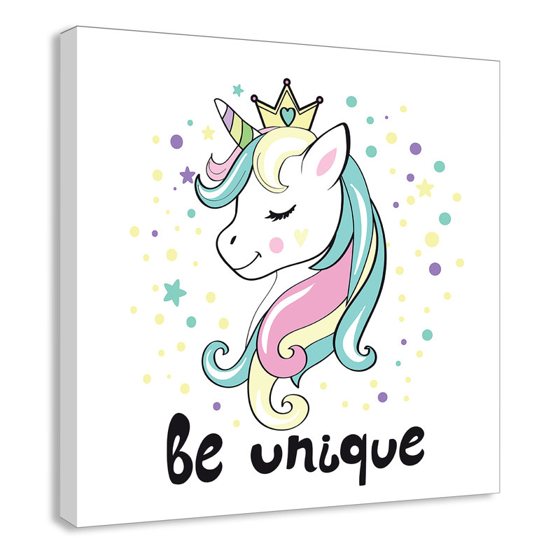 «Be Unique», impression sur papier licorne, H 16 po x l 16 po x P 1,5 po, Canevas