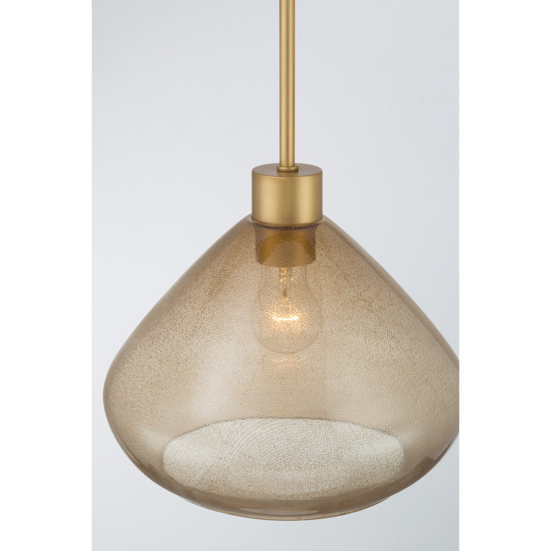 Elaris 12.5" 1-Light Pendant, Clear Brown, Brass