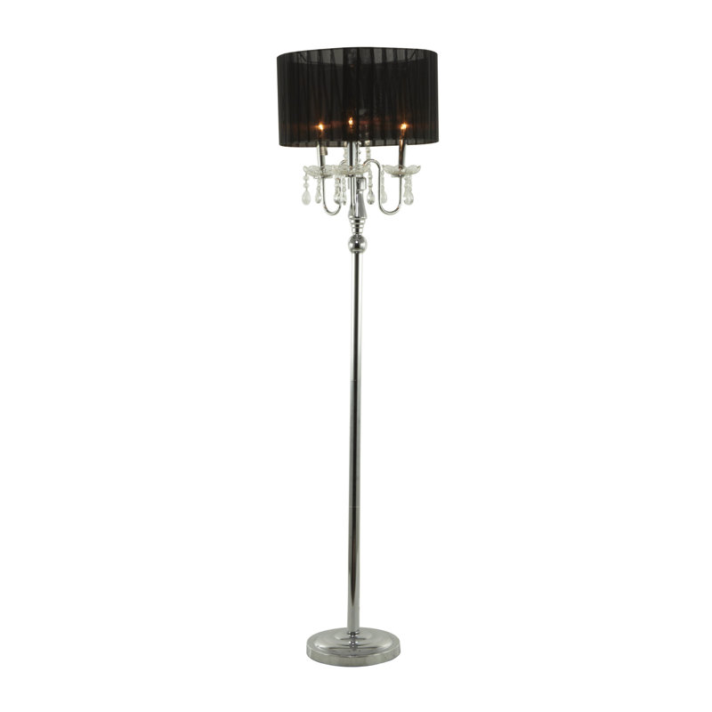 Ej Candelabra Floor Lamp, Silver, Black