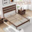 Base de lit en bois massif avec tête de lit ergonomique Flennory-1310327206-1310327204