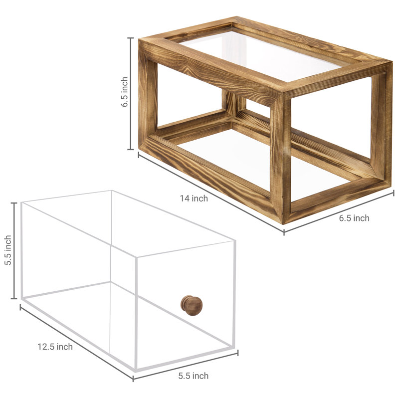 Boîte de rangement pour pain en bois transparent