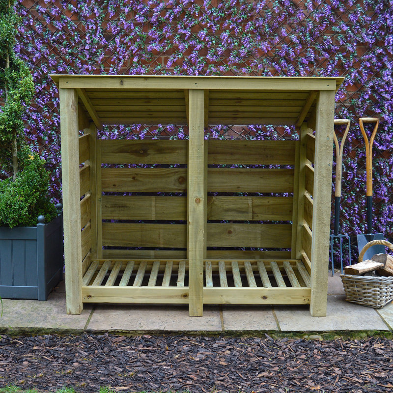 Tangier 150cm W x 74.5cm D Solid Wood Log Store, Light Green
