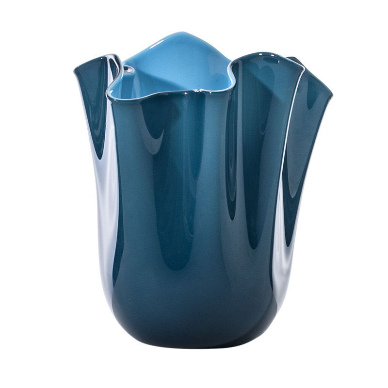 Venini Fazzoletto Vase, Beige, 5.31" H x 5.31" W x 5.31" D