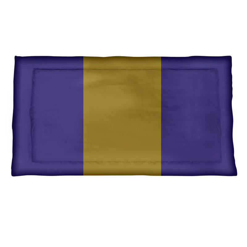 Striped Sham Set, Microfiber, King, Purple/Gold