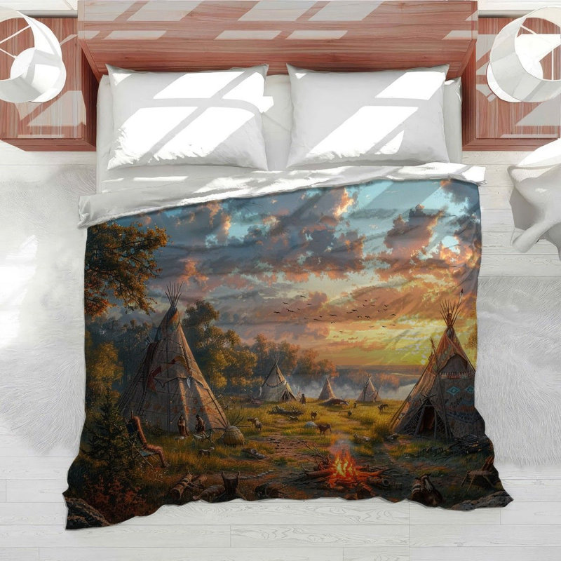 Native Camp Historical Cotton Blend Comforter, Queen Comforter