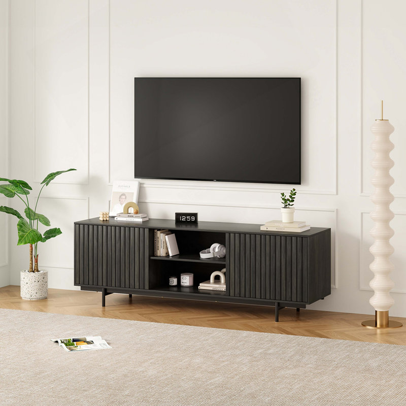 Meuble télé Mid Century, Noir