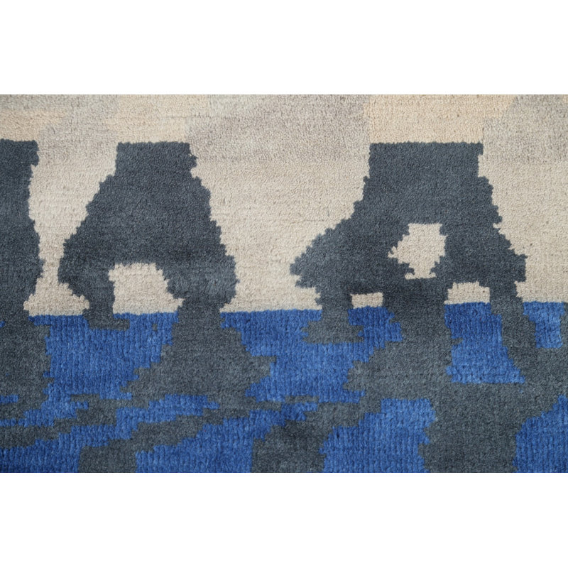 Tapis indien rayé Gabbeh 8 x 9