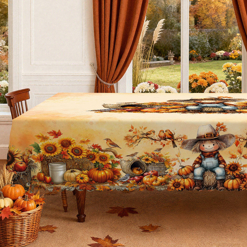 Nappe en polyester lavable Autumn Harvest, L 86,6 po x l 70,8 po