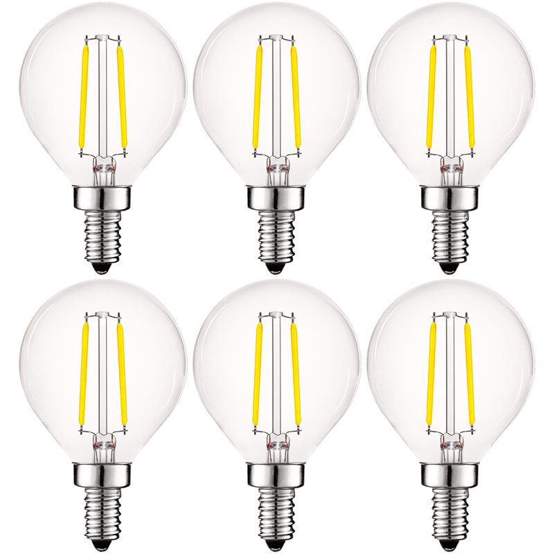 4 ampoules à DEL (intensité équivalente à 40 watts) G16,5, intensité variable, culot E12 / candélabre, 5 000 K