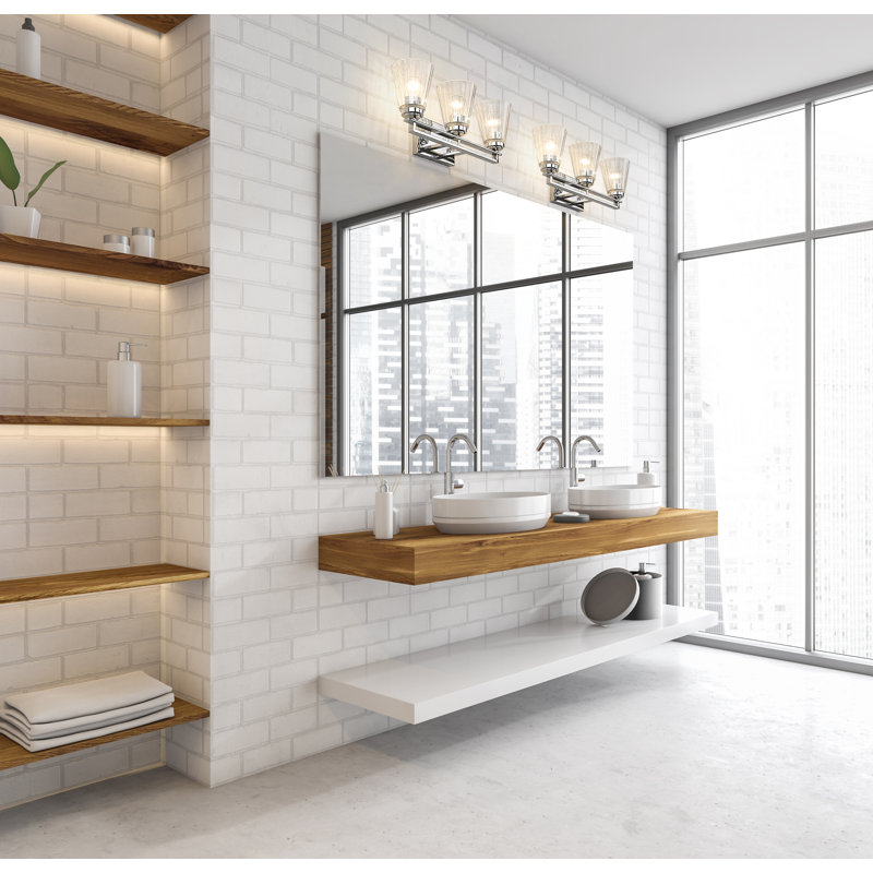 Éclairage pour meuble-lavabo 3 lumières Babrak, Chrome