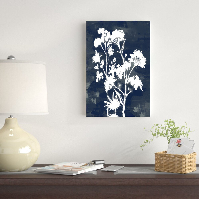 Imprimé floral bleu marine, H 18 po x l 12 po