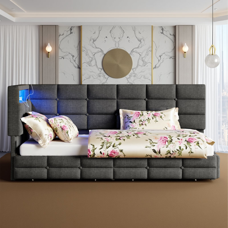 Lit de jour tapissier Alano, Gris