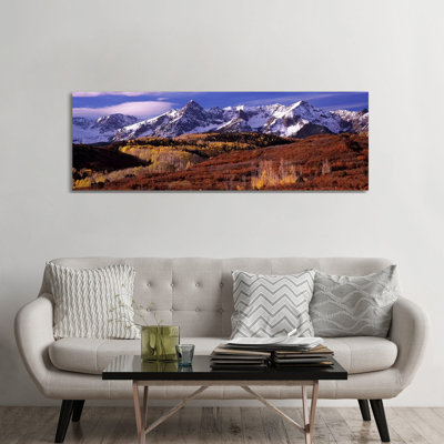 Mountains Covered With Snow And Fall Colours, Near Telluride, Colorado, Usa by Panoramic Images - Wrapped Canvas Panoramic Print
