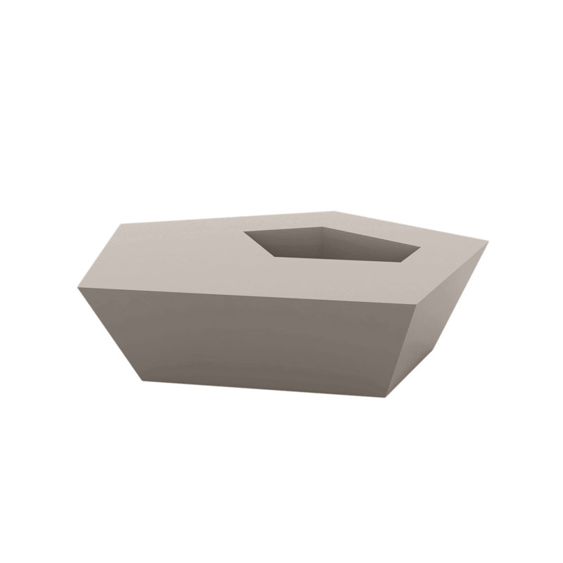 Faz Plastic Coffee Table, Taupe, 22.5" W x 23.5" L x 8.75" H