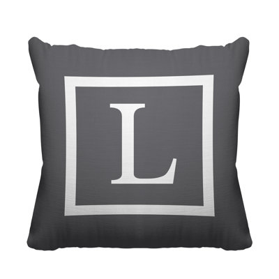 Coussin décoratif intérieur / extérieur imprimé monogramme