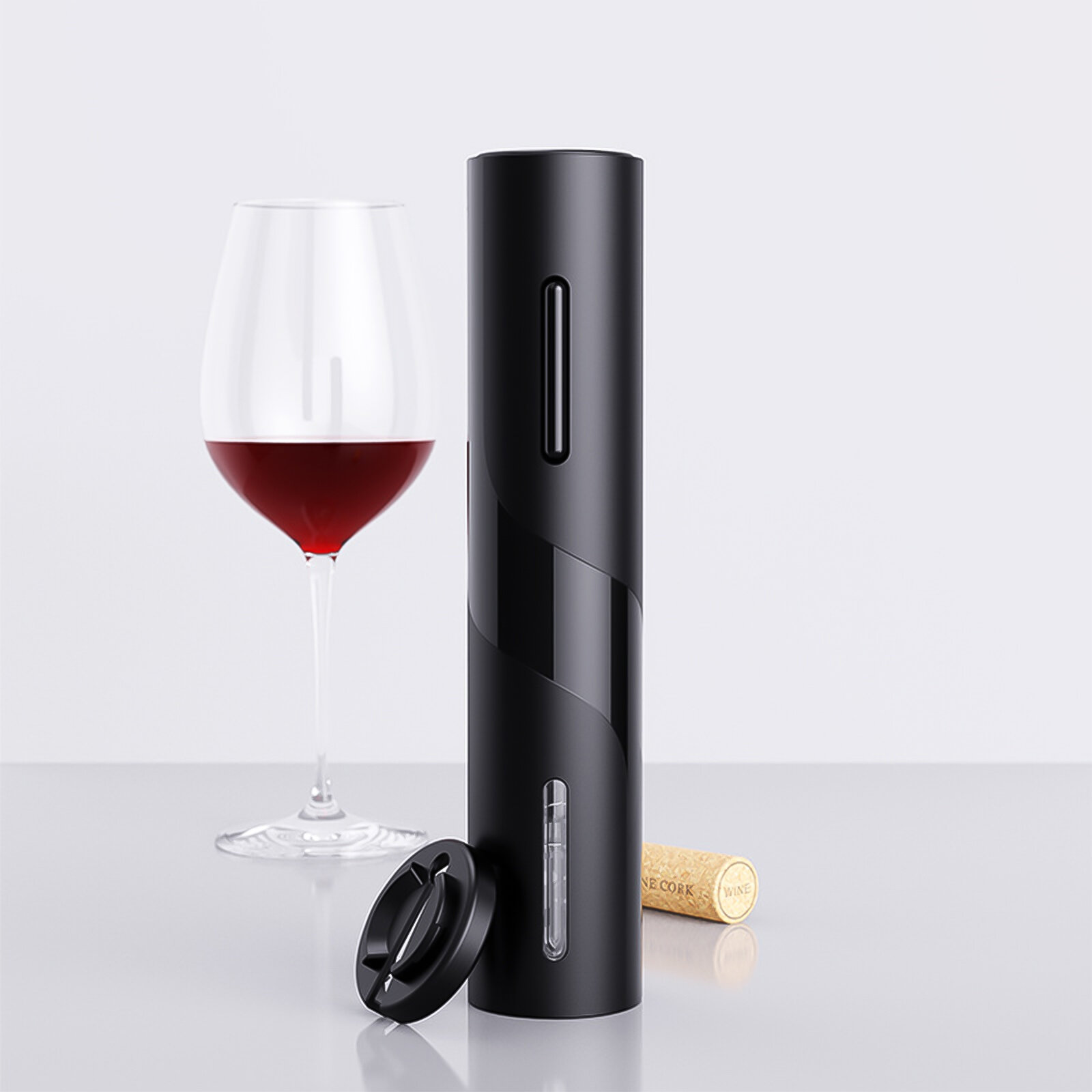 Chefman cordless electric wine bottle opener removes the cork in