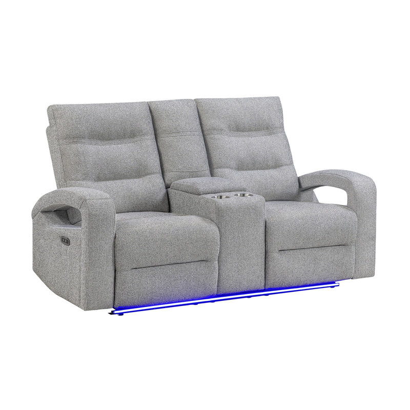 Causeuse inclinable électrique gris Isolé, L 71 po