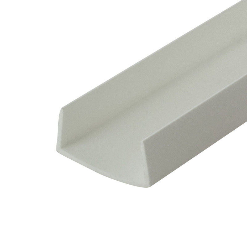 Canaux en U en plastique styrène Outwater Plastiques 1 po de longueur 72 po (60 pieds au total), Blanc