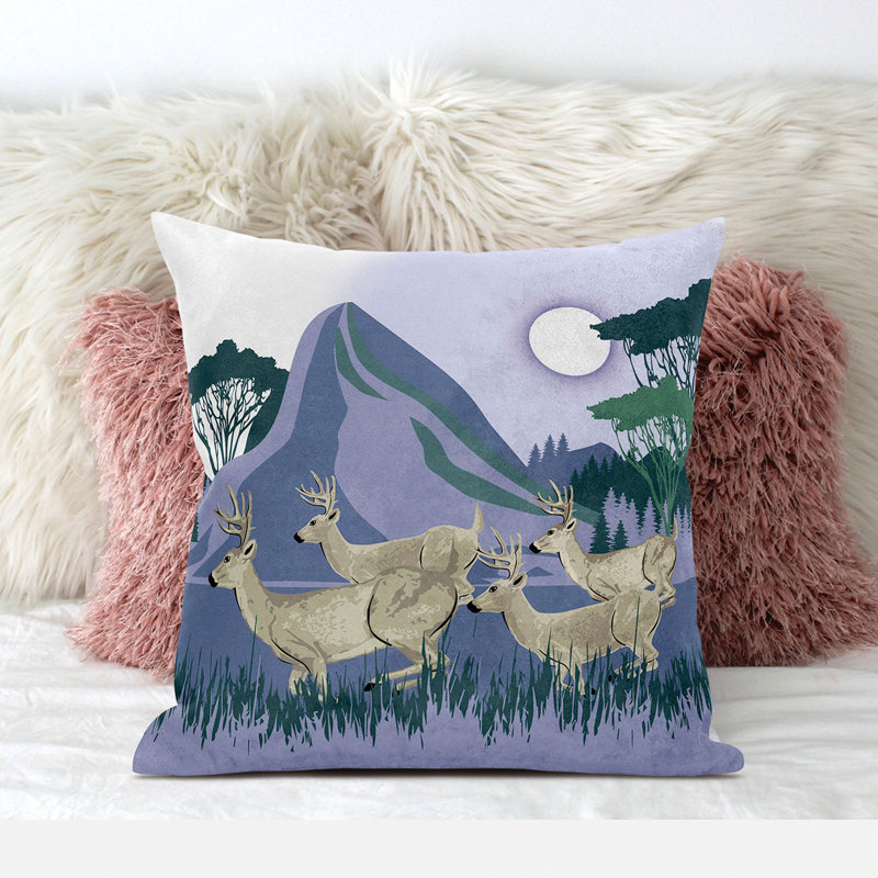 Coussin 26 po x 26 po, Brun/bleu