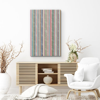 Geometric Line " Rainbow Stripes Lines Color Block Pattern Geometric Minimalism Contemporary Nordic Wall Decor "
