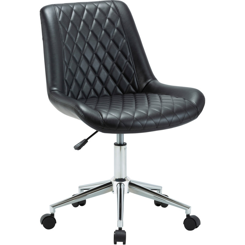Chaise de travail en similicuir à dossier bas