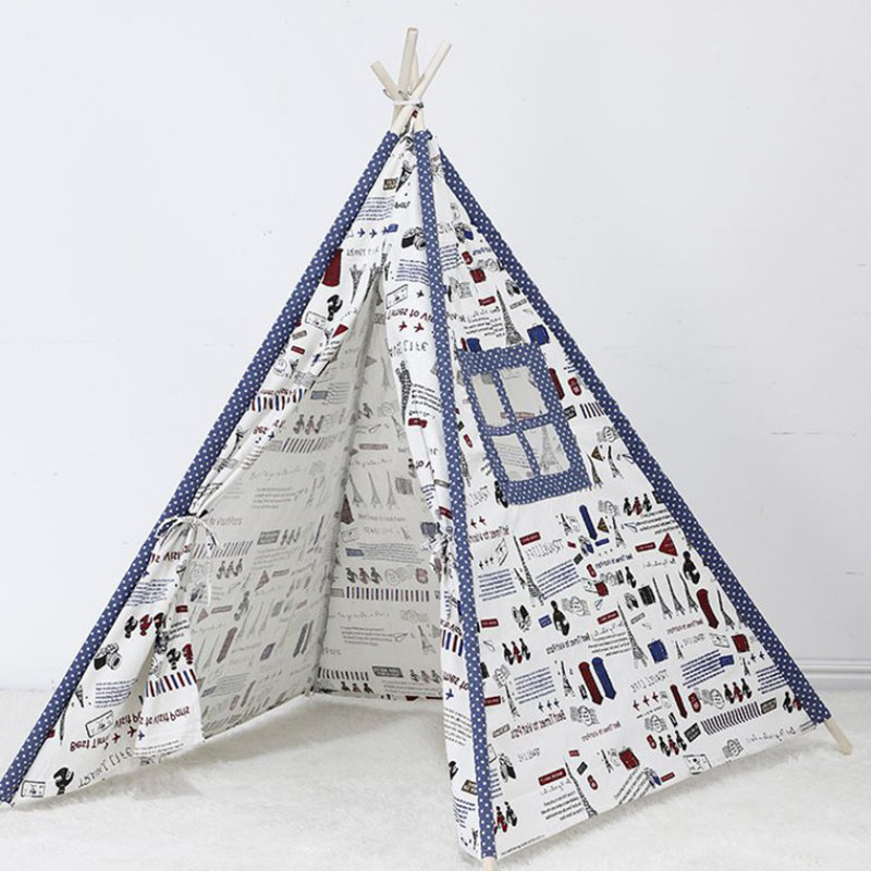 KingSo Indoor Fabric Triangular Play Tent, 43.3" H x 43.3" W x 43.3" D