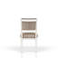 Chaise à dossier en corde beige, bois massif, fini vanille, tissu, hauteur 94 cm, largeur 62 cm