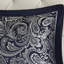 Couette 12 pièces bleu marine, format Queen - Draps en coton, élégant motif cachemire brillant et moderne.
