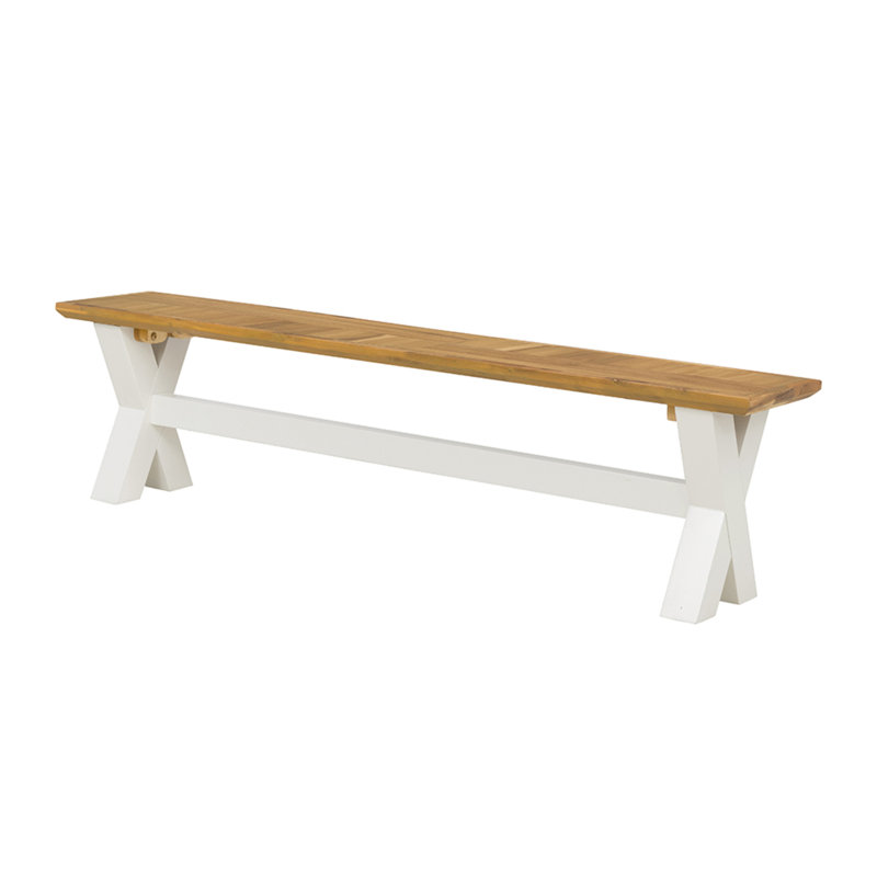 69x13.5x18.5" Cross Solid Wood Bench