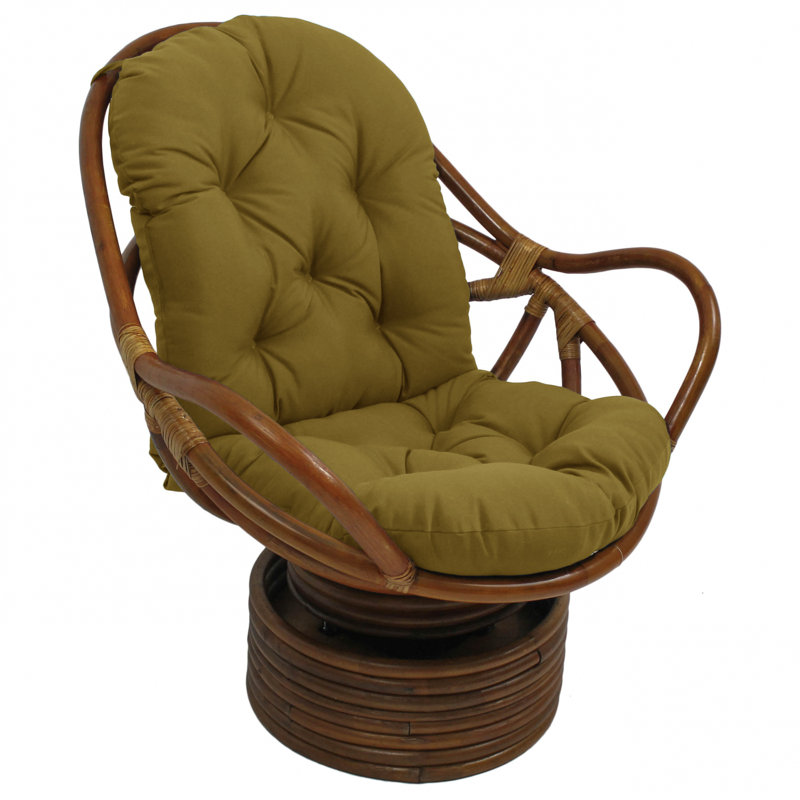 Bilyeu Upholstered Swivel Armchair, Wheat Polyester